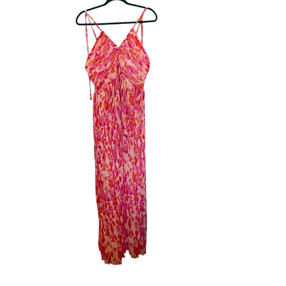Sincerely Jules tiny pleats with smocking in back water colorful maxi, XL